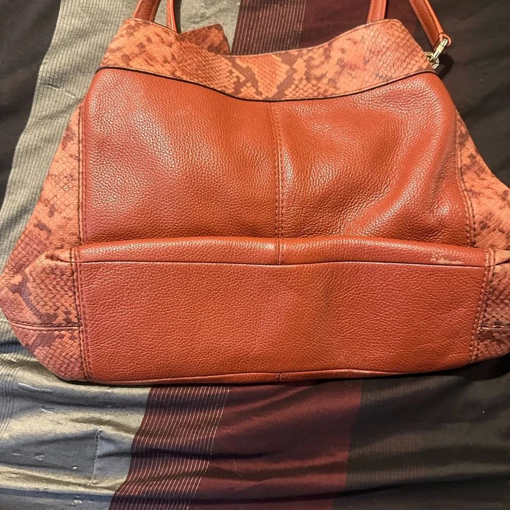 Coach orange Leather Shoulder Bag